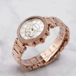 【Michael Kors】MK 美式奢華晶鑽三眼計時手錶-玫瑰金x珍珠貝(MK5491)