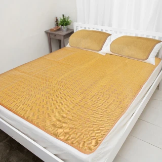 【凱蕾絲帝】雙人5尺涼蓆三件組 一蓆二枕-軟床專用透氣紙纖(台灣製造)