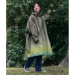 【KIU】成人空氣感有袖斗篷雨衣(163266 漸變橄欖金棕)