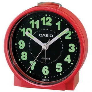 【CASIO 卡西歐】桌上型指針鬧鐘-紅(TQ-228-4)