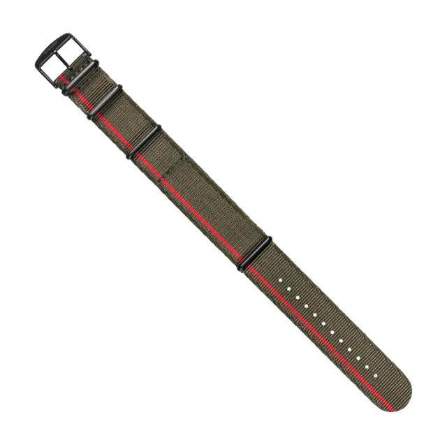 【TRASER】textile strap green-red 織料錶帶(#110443)
