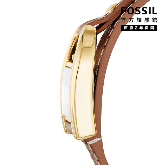 【FOSSIL 官方旗艦館】Harwell 義式經典馬鞍女錶 棕色真皮錶帶 手錶 28MM ES5264