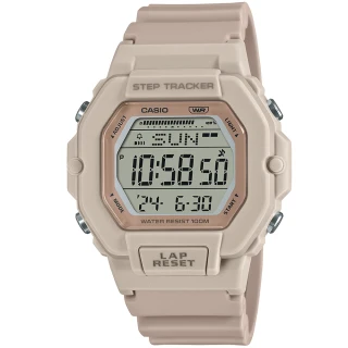 【CASIO 卡西歐】簡約氣質數位電子運動腕錶/裸粉(LWS-2200H-4A)