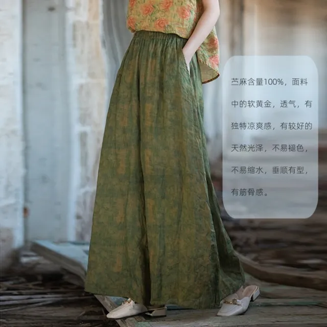 【米蘭精品】現貨+預購 休閒褲棉麻長褲(夏季休閒高腰顯瘦女褲子74eo22)