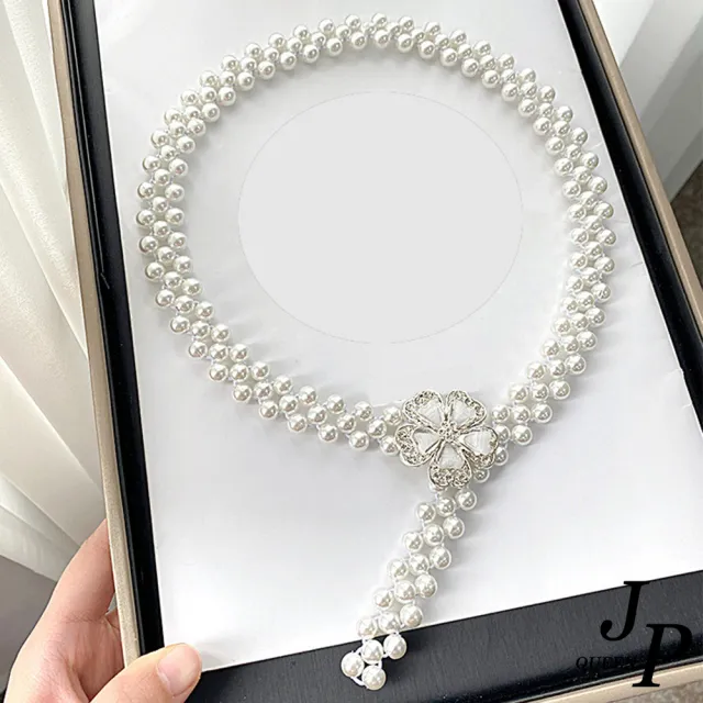 【Jpqueen】花漾精靈小香風高級感珍珠腰封(9色可選)
