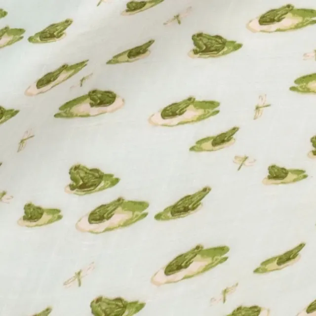 【Milkbarn】竹纖維包巾-青蛙(新生兒包巾 紗布包巾 蓋毯 哺乳巾)