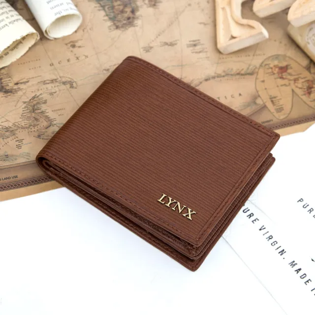【Lynx】經典80復古風真皮系列9卡1照上下翻短夾(共2色)