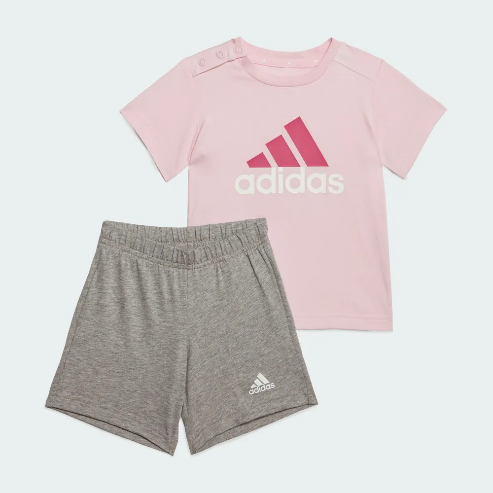 【adidas 愛迪達】ESSENTIALS 運動套裝 短袖/短褲 嬰幼童裝(HR5886)