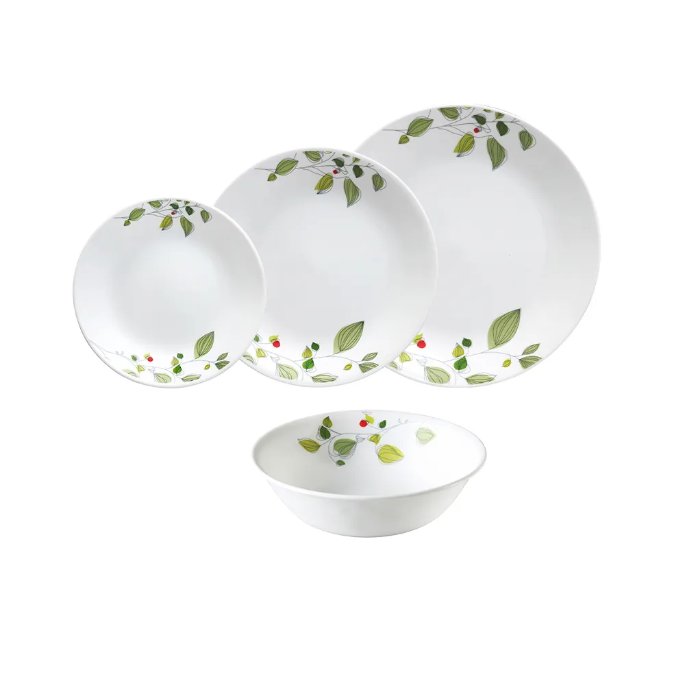 【美國康寧 CORELLE】綠野微風4件式餐盤組(402)