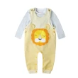 【baby童衣】嬰兒套裝 條紋上衣 內刷毛小熊吊帶褲 2件套 50819(共四色)