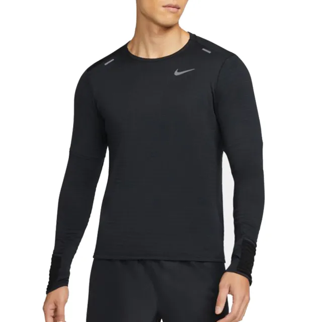 【NIKE 耐吉】AS M NK TF RPL ELMNT CREW 黑 薄長 長袖 緊身 健身 透氣 運動(DD5650-010)