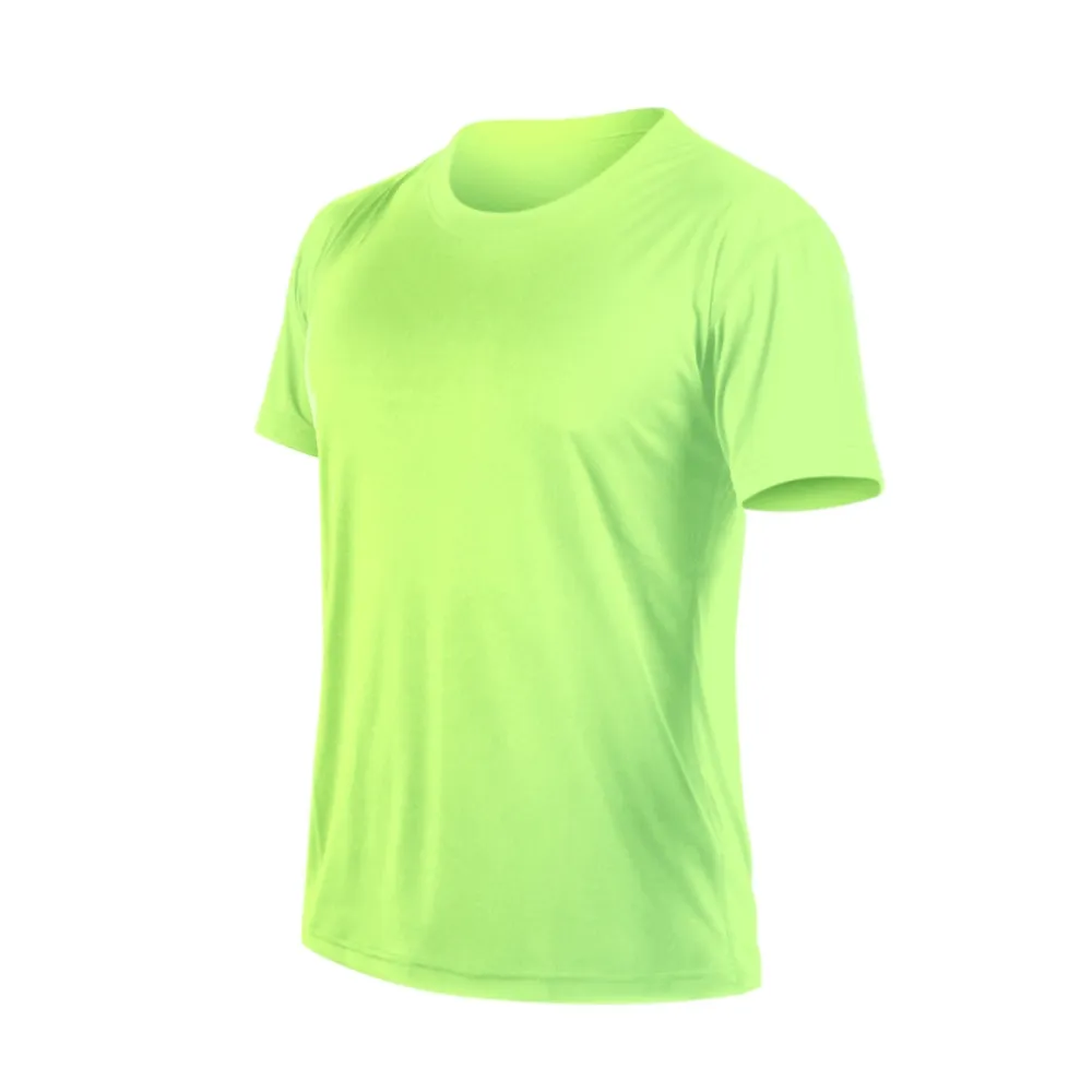 【HODARLA】FLARE 100 男女吸濕排汗衫-短袖T恤 透氣 多色 台灣製 螢光綠(3108314)