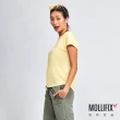 【Mollifix 瑪莉菲絲】涼感後背鏤空短袖上衣、瑜珈上衣、瑜珈服(香草黃)