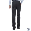 【NST Jeans】大尺碼 羊毛 法式純黑 海軍藍細條紋 男打摺西裝褲-中高腰寬版(001-7266)