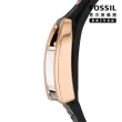 【FOSSIL 官方旗艦館】Harwell 輕奢馬鞍知性女錶 黑色真皮錶帶 28MM ES5263