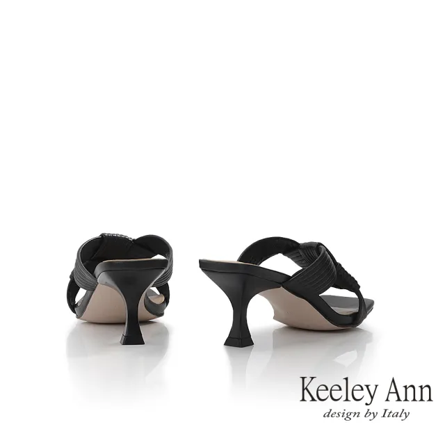 【Keeley Ann】編織交叉高跟拖鞋(黑色321667110-Ann系列)