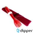 【dipper】3合1紫檀木環保餐具組(莓果紅叉/陶瓷湯匙)