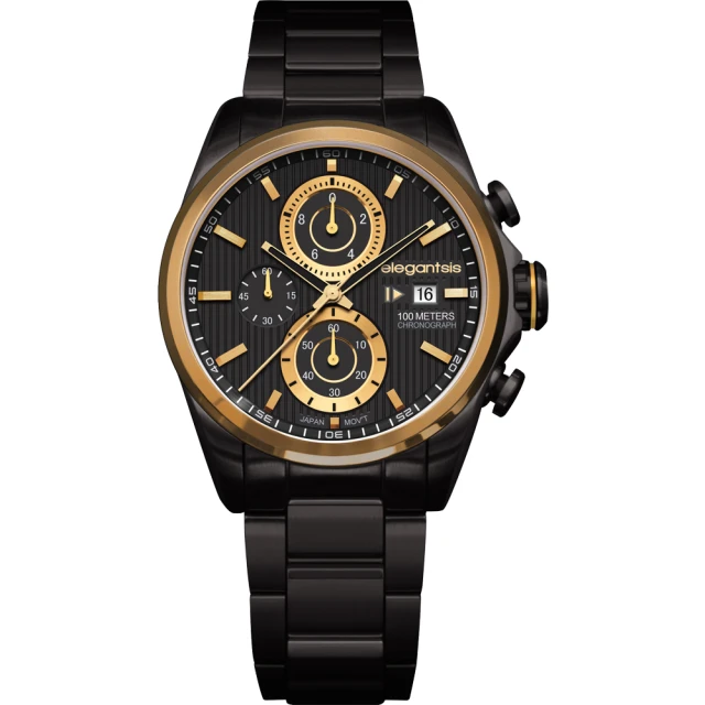 【elegantsis】Fashion 領先風範三眼計時手錶(ELJT42R-6B04MA)