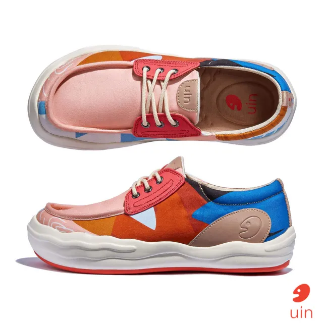 【uin】西班牙原創設計 女鞋 幾何花園彩繪休閒鞋W1750820(彩繪)