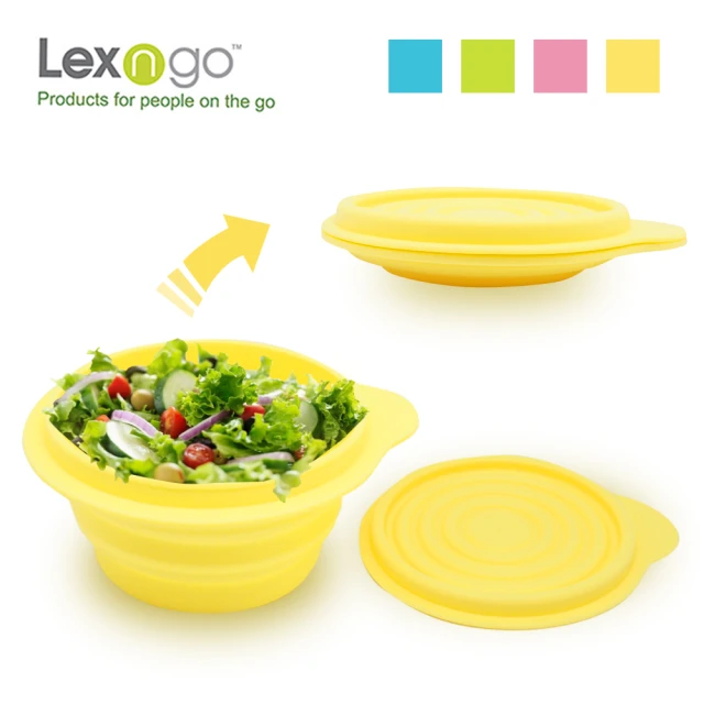 【LEXNFANT】含蓋摺疊碗-大-420ml(餐盒 環保 摺疊 便當 野餐)