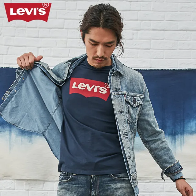 【LEVIS 官方旗艦】男款 短袖T恤 / 修身版型 / 經典LOGO TEE / 藍 熱賣單品 17783-0139