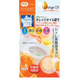【日本不動化學】馬桶發泡清潔劑錠4入/包x10包(橘子口味)