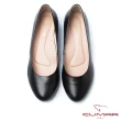 【CUMAR】經典黑與白-優雅簡約素面低跟紓壓OL鞋(黑色)
