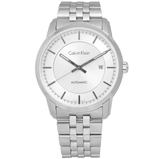 【Calvin Klein】Infinite卓越自信質感不鏽鋼機械腕錶 銀色 42mm(K5S34146)