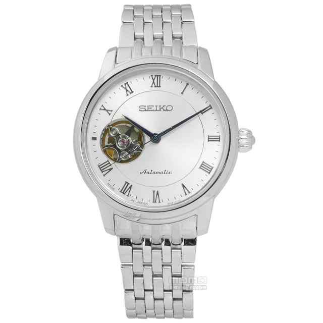 【SEIKO精工】都會紳士機械不鏽鋼腕錶 銀色 34mm(4R38-01A0S.SSA859J1)