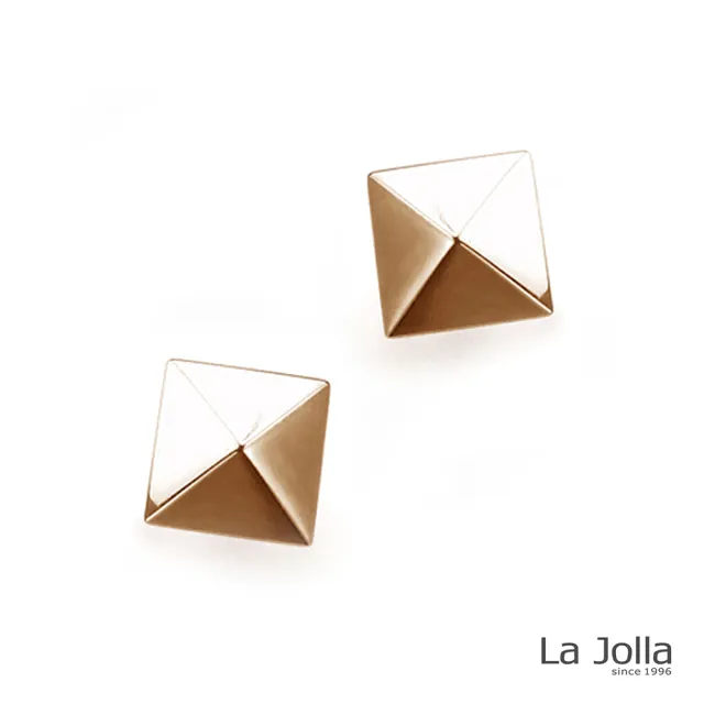 【La Jolla】金字塔 純鈦耳環(玫瑰金)