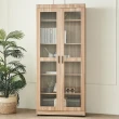 【H&D 東稻家居】木框玻璃門書櫃2色-DIY自行組裝(櫃子 書櫃 櫃)