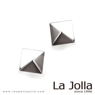 【La Jolla】金字塔 純鈦耳環(銀色)