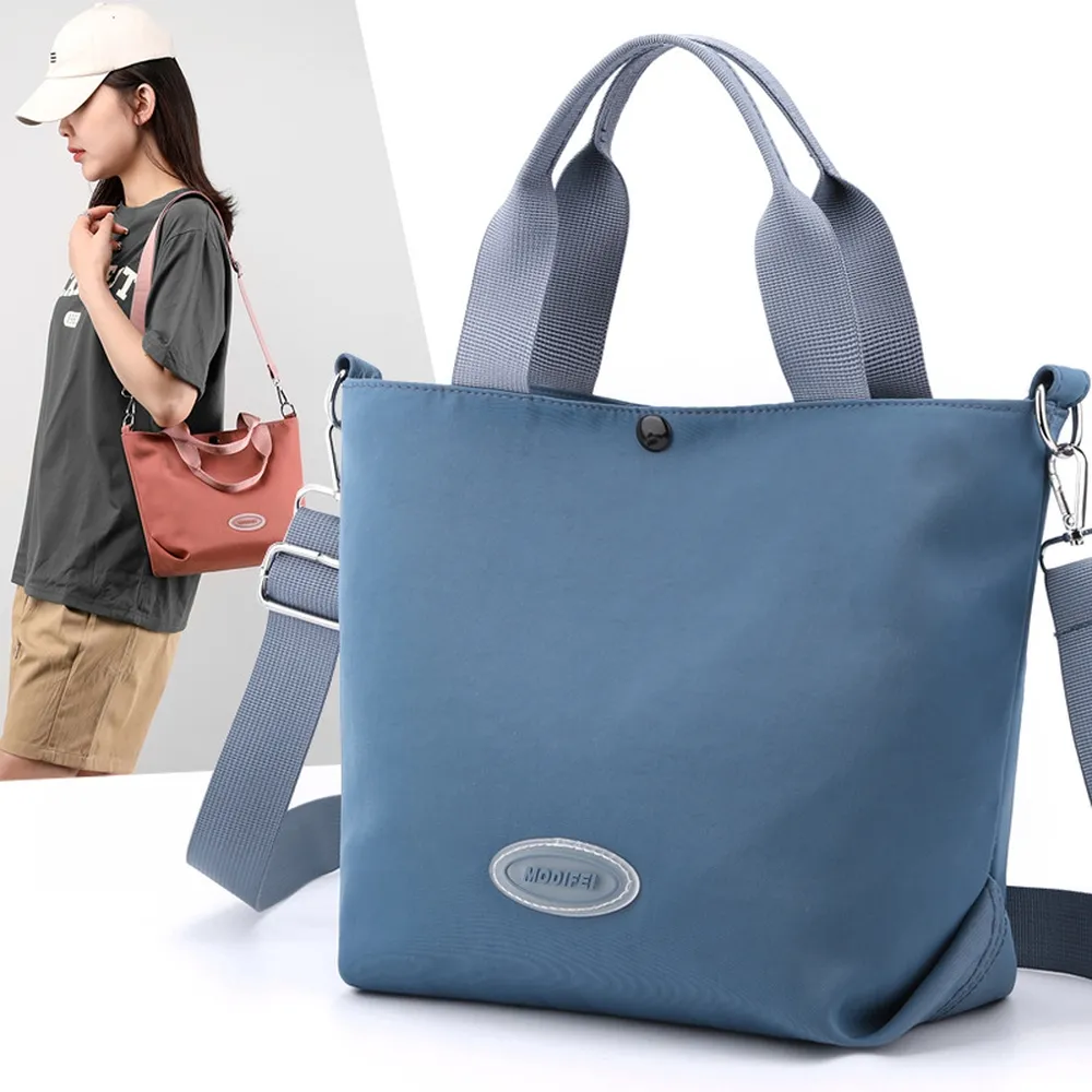【Abigail】新款斜背包手提包側肩包托特包防水包購物包6914(藍色)