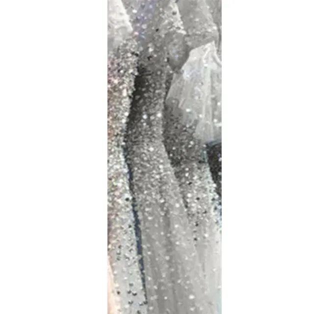 【女神婚紗禮服】極致短袖手工亮片縫珠夢幻長裙宴會晚禮服 LA70464 淺藍色(年會主持人 酒會)