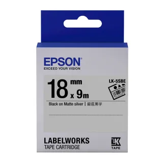 【EPSON】標籤帶 銀底黑字/18mm(LK-5SBE)