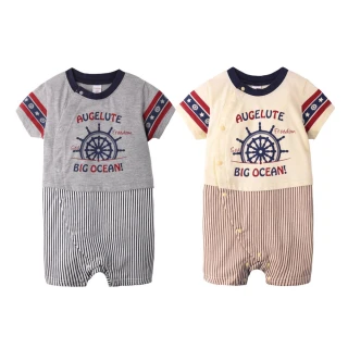 【baby童衣】連身衣 海錨寶寶爬服 休閒短袖條紋褲 60021(共2色)