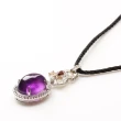 【寶石方塊】青雲直上天然紫水晶項鍊-925銀飾