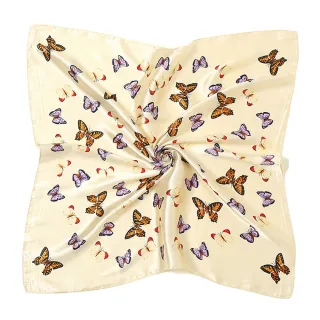 【Sukie】蝴蝶方巾 蝴蝶領巾/繽紛蝴蝶百搭優雅60X60大方巾 領巾(4色任選)