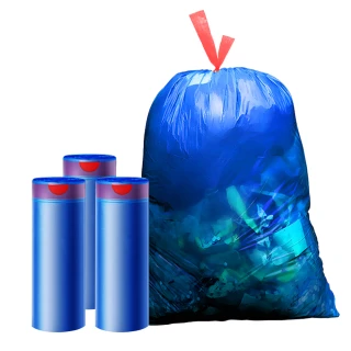 【禾統】抽繩垃圾袋-特大(110x140cm-藍/10只/卷 加厚加大 商用垃圾袋 束口垃圾袋 超大垃圾袋)