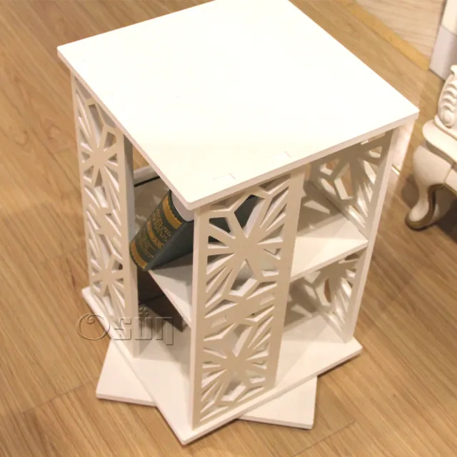 【Osun】DIY木塑板兩用旋轉雕花米字兩層書櫃(CE178-B002)