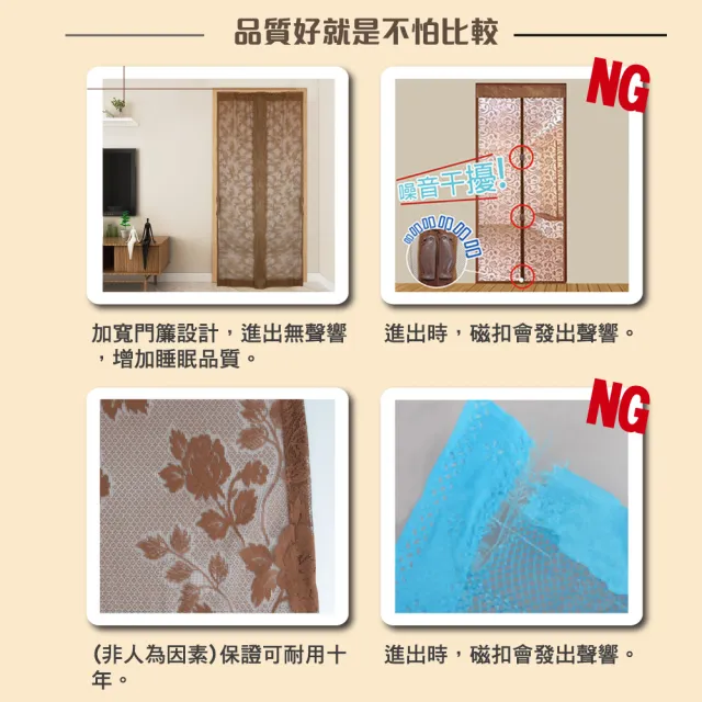 【G+居家】透氣紗防蚊門簾(長簾/風水簾/雙開簾/阻隔簾/夏季防蟲門簾/加密網紗門簾/靜音門簾)