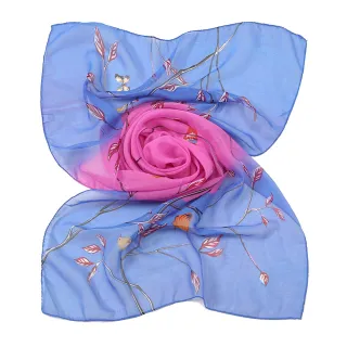 【Sukie】雪紡紗絲巾 撞色絲巾/浪漫秋景蝴蝶漸層撞色50X150雪紡紗絲巾 圍巾(6款任選)