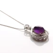 【寶石方塊】蕙質蘭心天然紫水晶項鍊-925銀飾