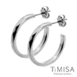【TiMISA】格緻真愛-細版 純鈦耳環一對(雙色可選)