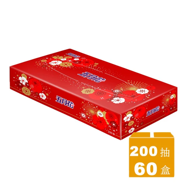 【五月花】日式盒裝面紙-煙火版(200抽x60盒)