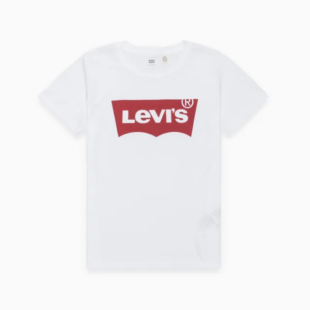 【LEVIS 官方旗艦】Levis 女款 短袖T恤 / 經典Logo / 修身版型 白 人氣新品 17369-0053