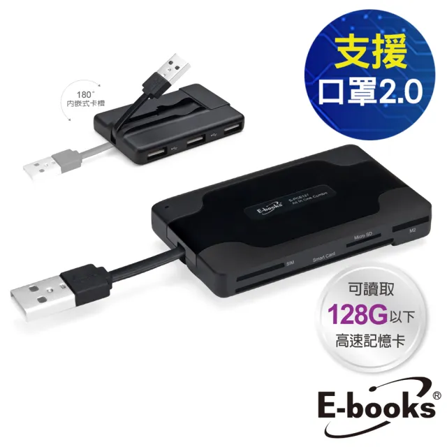 【E-books】T29 三合一 USB 讀卡機(HUB集線器/晶片ATM/SD/SDXC/MMC/MS/M2/Misro SD/SmartCard/SIM)