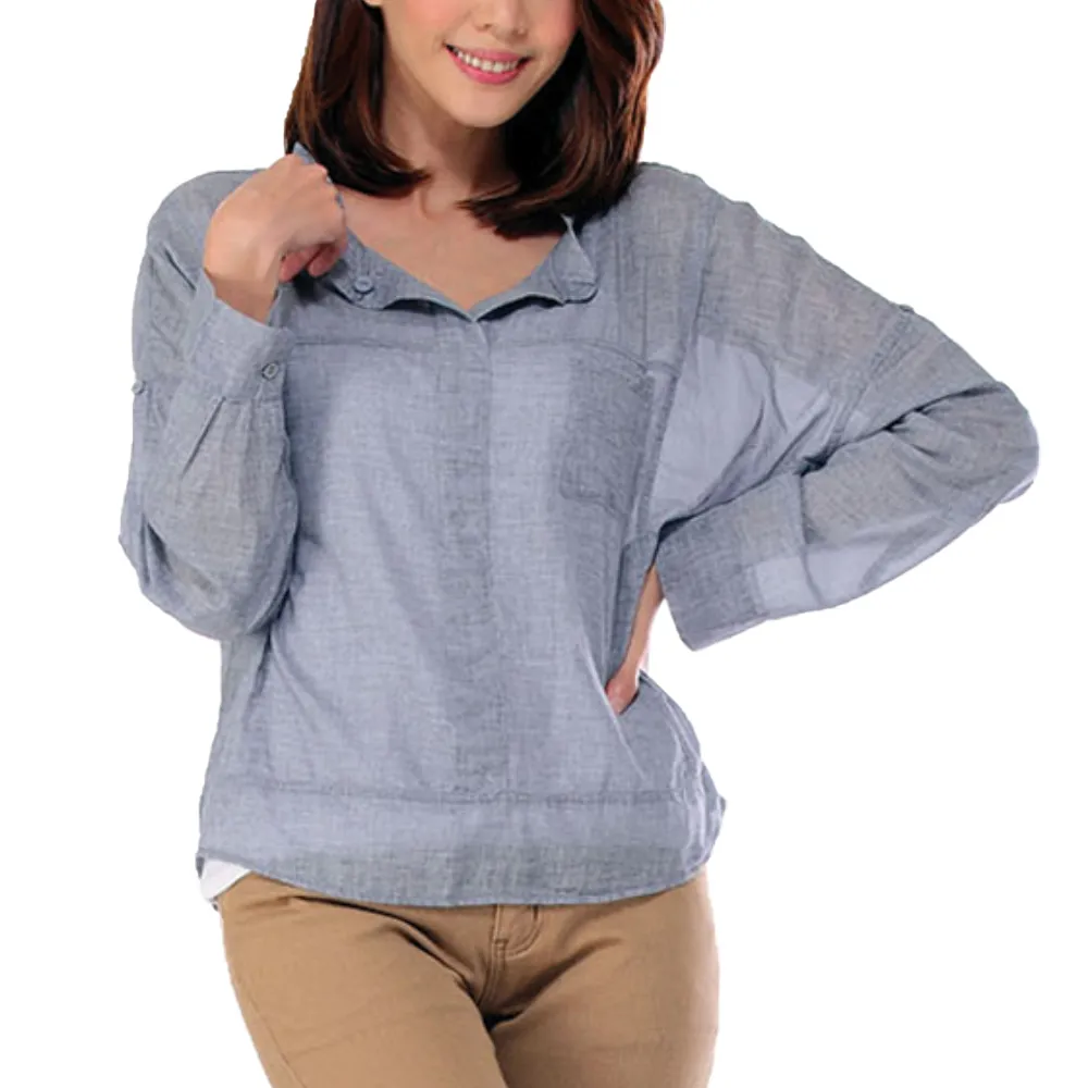 【雪莉亞】韓國極簡單麻棉照型長袖罩衫(棉麻親膚長袖罩衫)