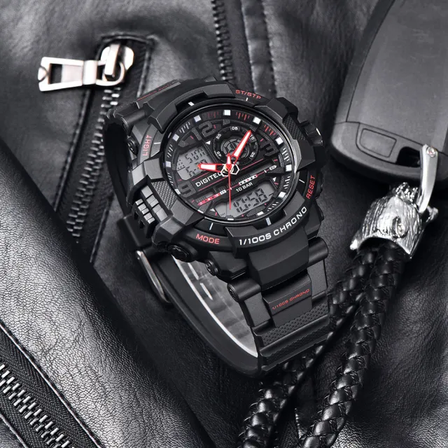 【DIGITEC】數碼科技 DA-2175T 運動硬漢多功能雙顯防水電子錶
