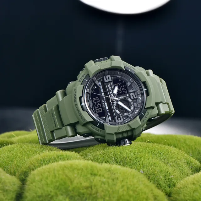 【DIGITEC】數碼科技 DA-2175T 運動硬漢多功能雙顯防水電子錶